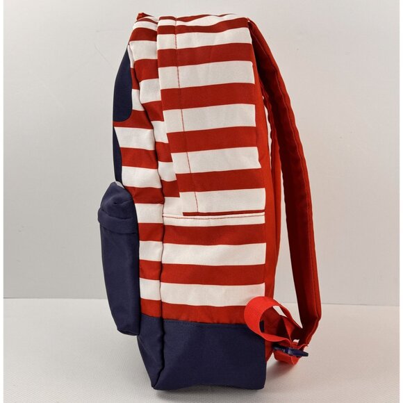 Disney Mickey Mouse Striped Backpack Red White and Blue Adj Straps Americana OS - Picture 2 of 15